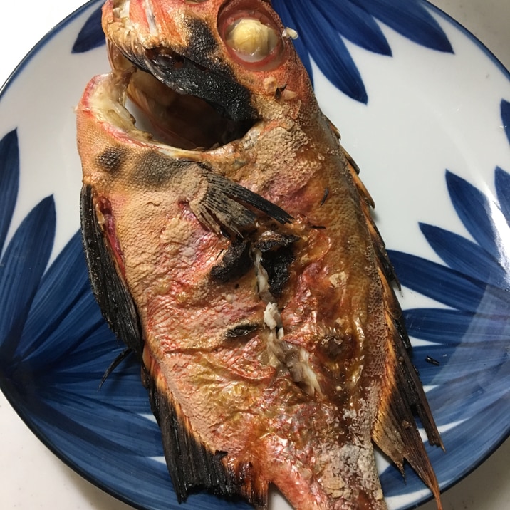 魚焼きグリルで✨金目鯛の塩焼き(^^)